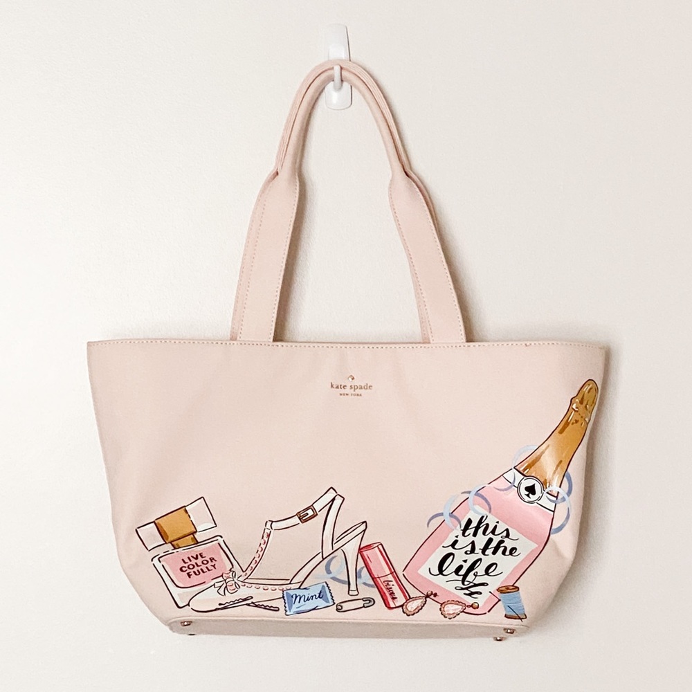 New Lt. Pink Novelty Illustration Kate Spade Tote
